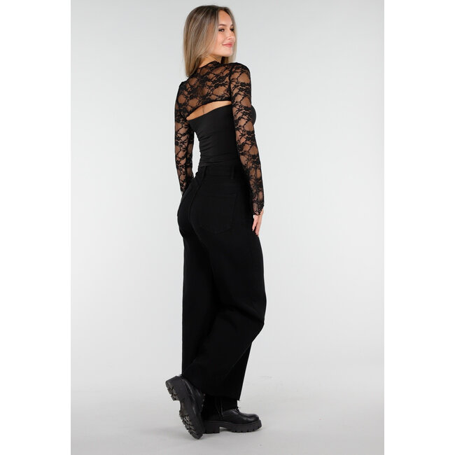 Jeanshose Schwarz mit hoher Taille