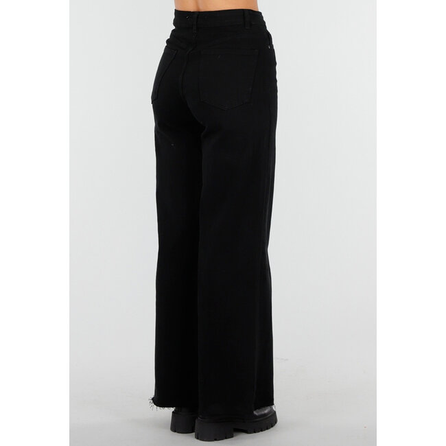 Jeanshose Schwarz mit hoher Taille