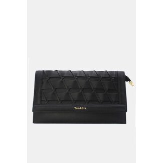 Clutch aus schwarzem geflochtenem Leder