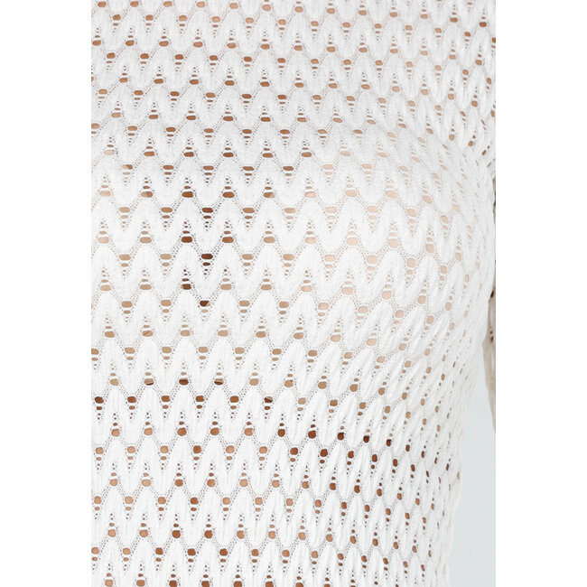 Offenes Stricktop Creme mit weiten Ärmeln und Stretch