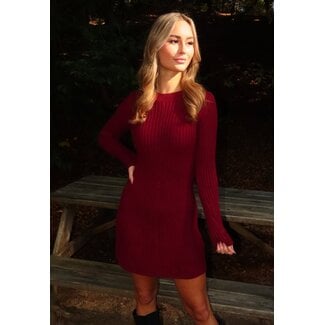 Bordeaux Strickkleid