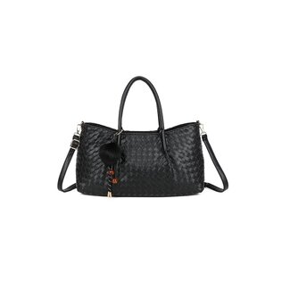 Schwarze Shopper-Tasche, geflochten