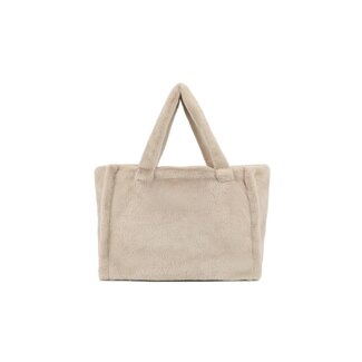 Beige Shopper mit Felloptik