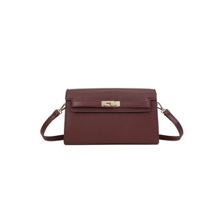 Braunrote Clutch in Lederoptik