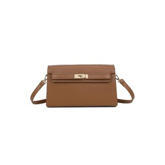 Braune Tasche mit goldenem Verschluss
