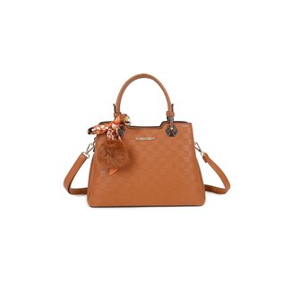 Braune Handtasche mit Karomuster