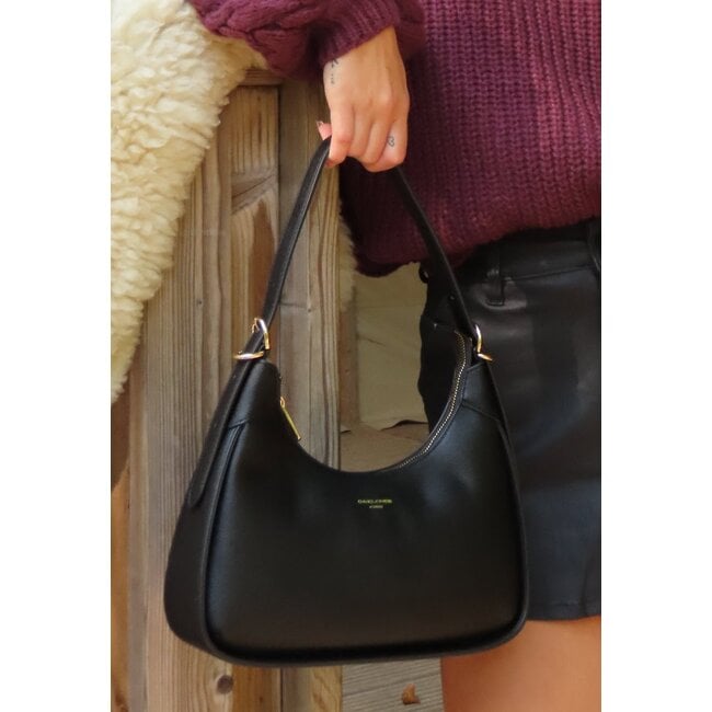 Schwarze Umhängetasche mit Reißverschluss