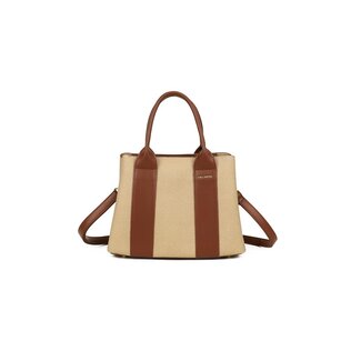 Beige Handtasche mit braunen Akzenten