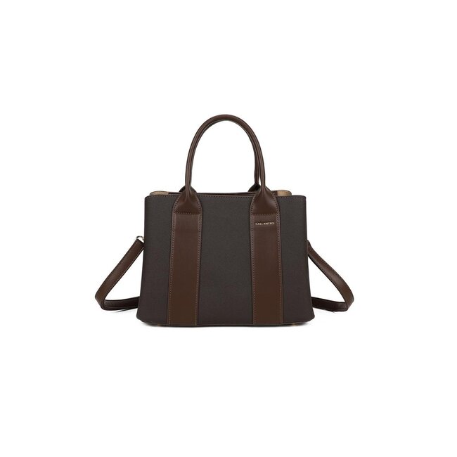 Dark Brown Handbag with Double Handles