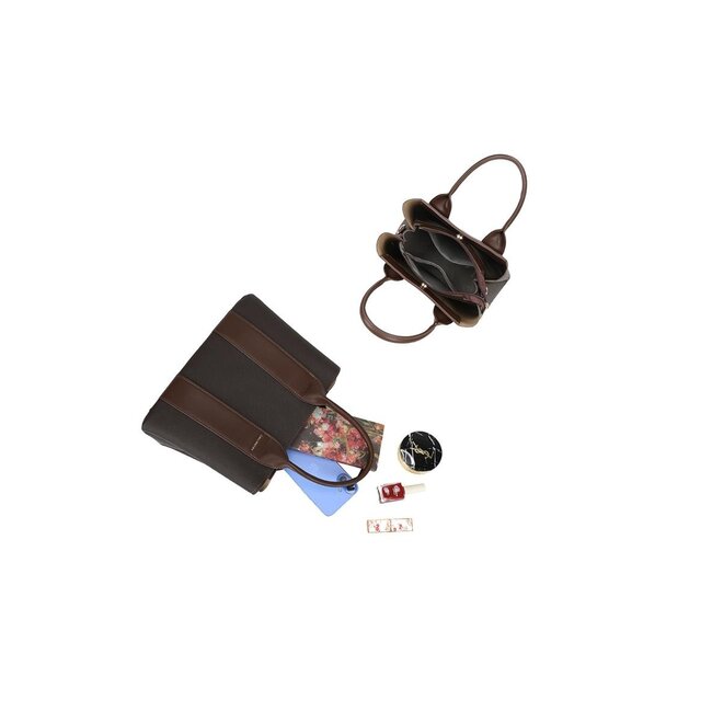 Dark Brown Handbag with Double Handles