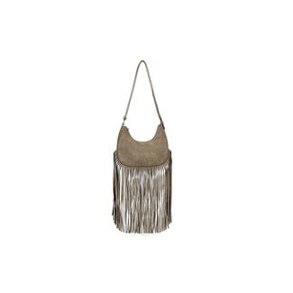 Taupe Shoulder Bag mit Fransen