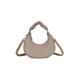 Taupe Halbmond Handtasche