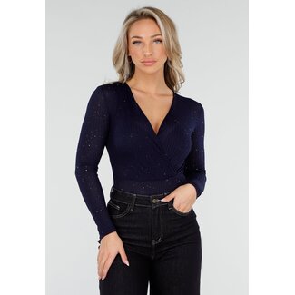 Dunkelblauer Glitzer-Bodysuit