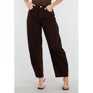 Redial Jeans Braune Loose Fit Barrel Jeans