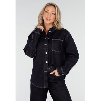 Dunkelblaue Jeansbluse