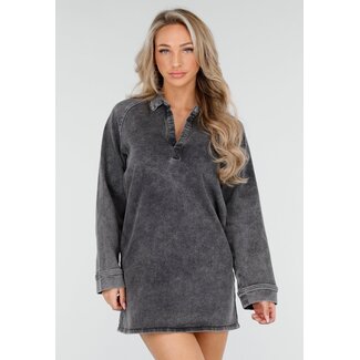 Redial Jeans Graues Jeansblusenkleid