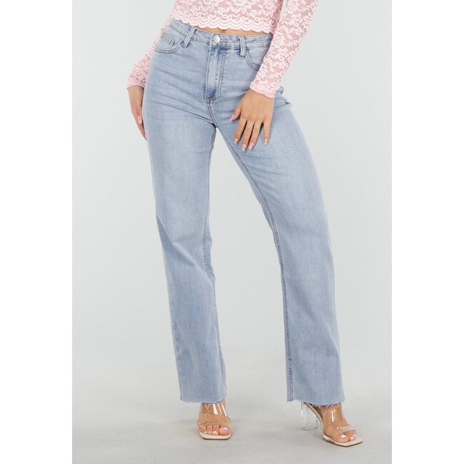 Hellblaue Straight Leg Jeans
