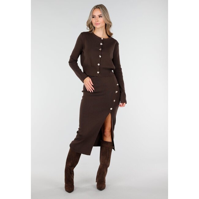 Braunes Set mit Rock und Weste