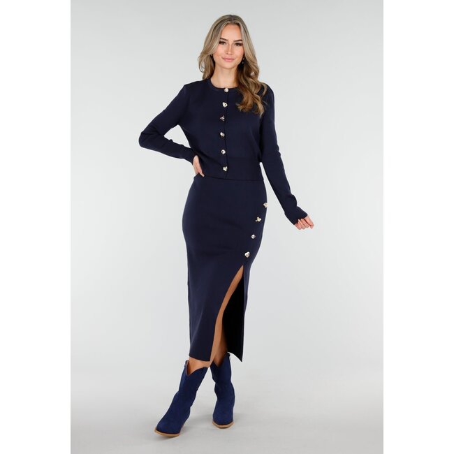 Dunkelblaues Strick-Set