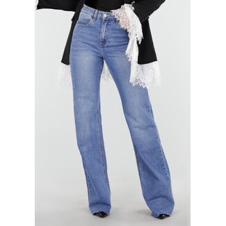 Blaue Straight Leg Stretch Jeans Tall