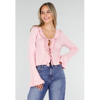 Hellrosa Top mit Rüschen
