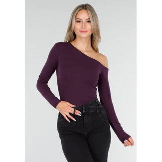 One Shoulder Top Lila