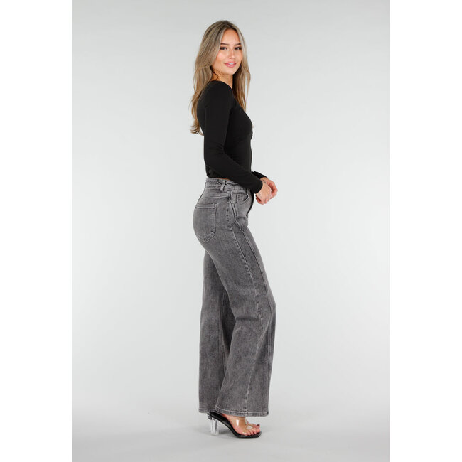 Redial Jeans Graue Stretch-Jeans mit hoher Taille