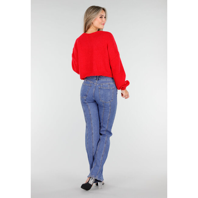 Blaue Jeans mit geradem Bein
