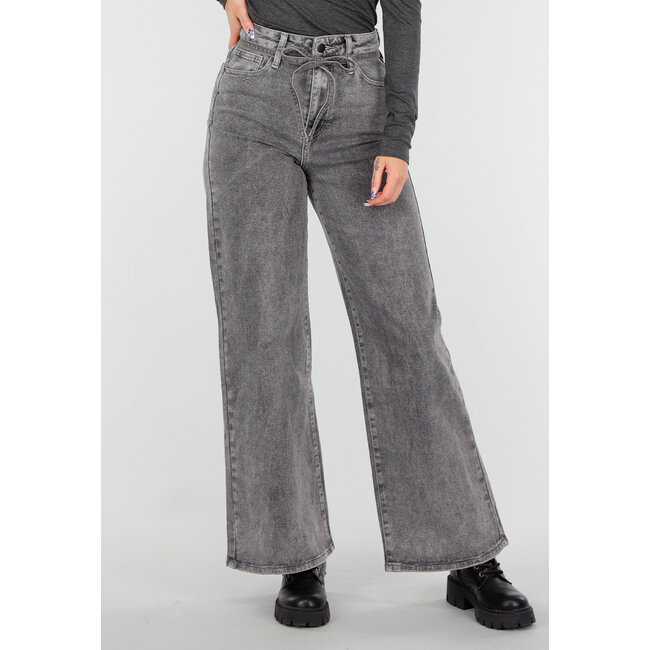 Graue Wide Leg Jeans