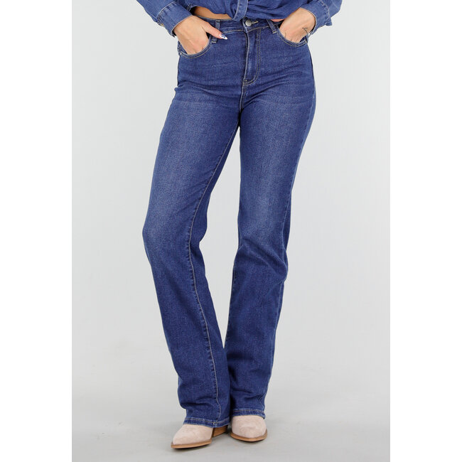 Dunkelblaue Tall-Jeans mit geradem Bein und hoher Taille
