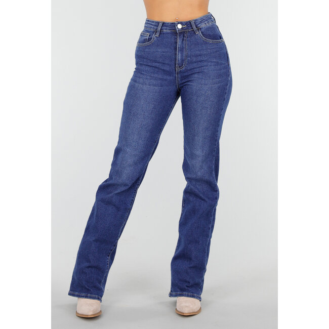 Dunkelblaue Tall-Jeans mit geradem Bein und hoher Taille