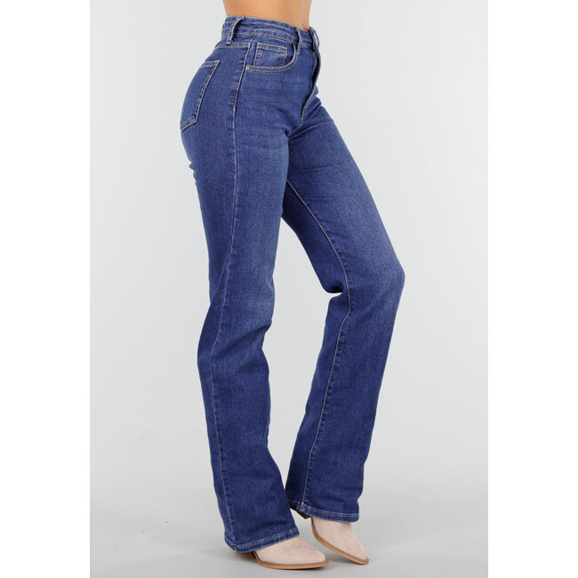 Dunkelblaue Tall-Jeans mit geradem Bein und hoher Taille
