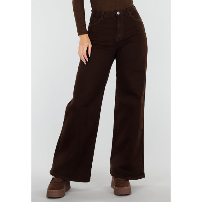Dunkelbraune Wide Leg Jeans