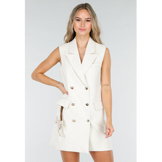 Cremefarbenes Gilet-Kleid