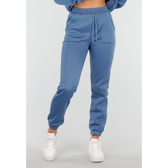 Blauer Jogginganzug mit Kapuze und Kordelzug