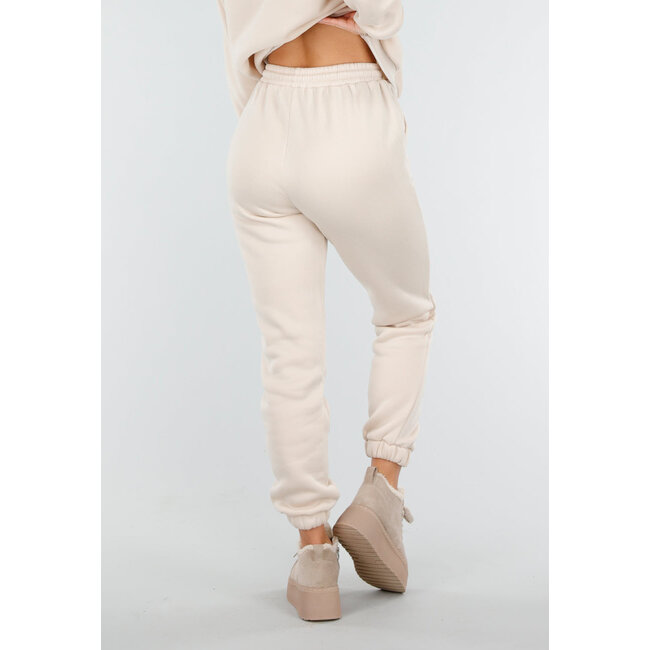Beige Jogginganzug mit Kapuzenpullover