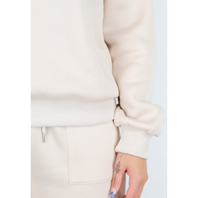 Beige Jogginganzug mit Kapuzenpullover