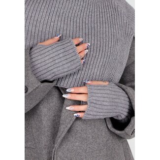 Graue Handschuhe ohne Finger