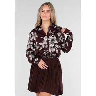 Bordeaux Blumenbluse