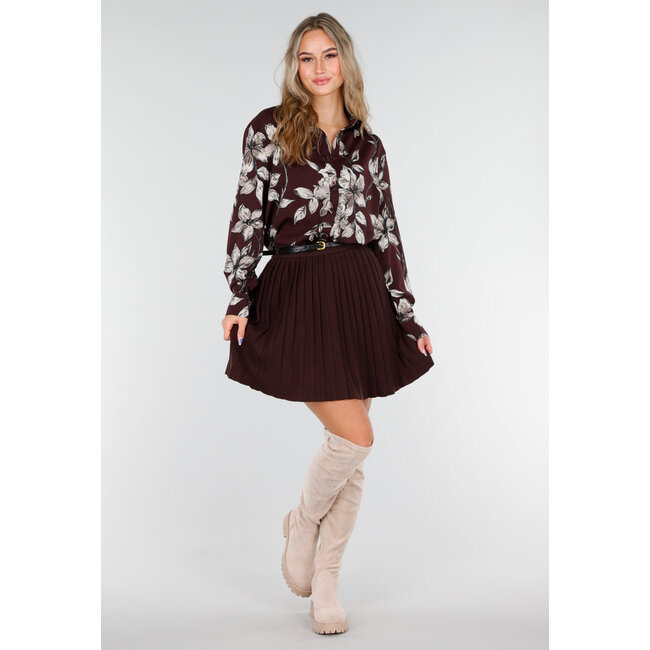 Bordeaux Bluse mit Blumenmuster