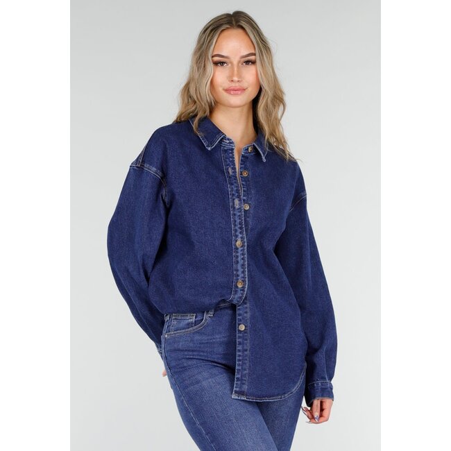 Blaue Jeansbluse