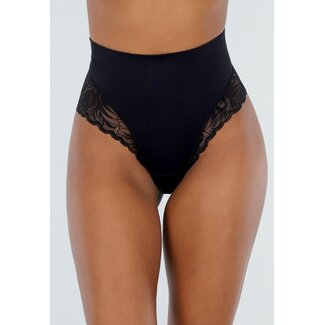 Korrektive schwarze Slips mit Spitze