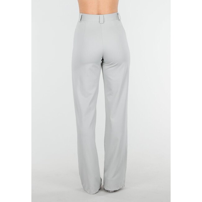 Hellgraue Stretch-Hose mit geradem Bein