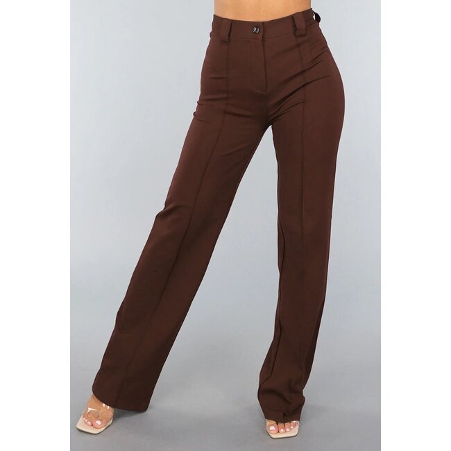 Straight Leg Bruine Pantalon