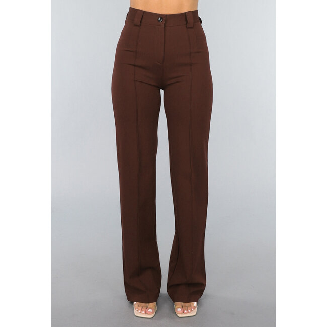 Straight Leg Bruine Pantalon