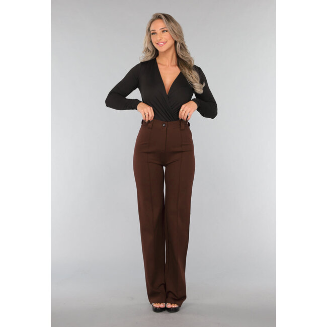Straight Leg Bruine Pantalon