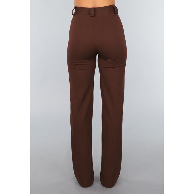 Straight Leg Bruine Pantalon