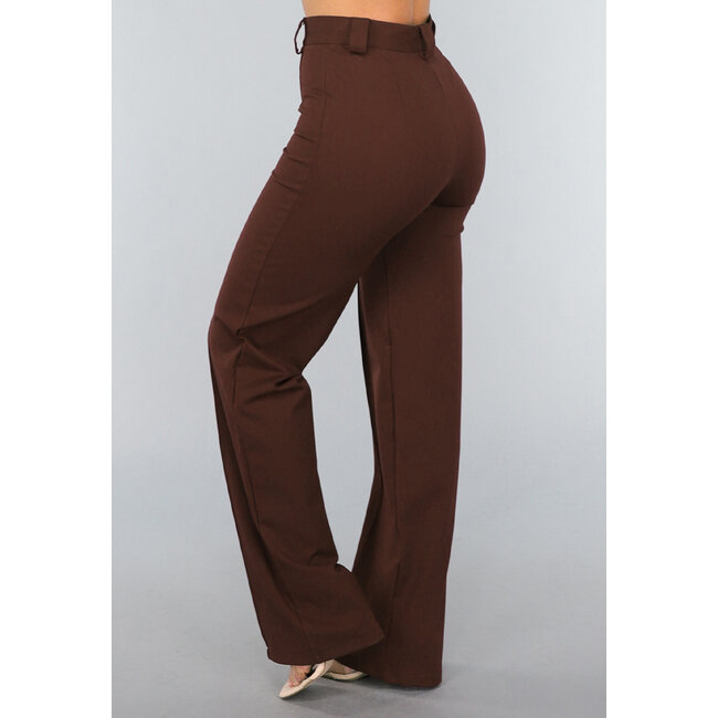 Straight Leg Bruine Pantalon