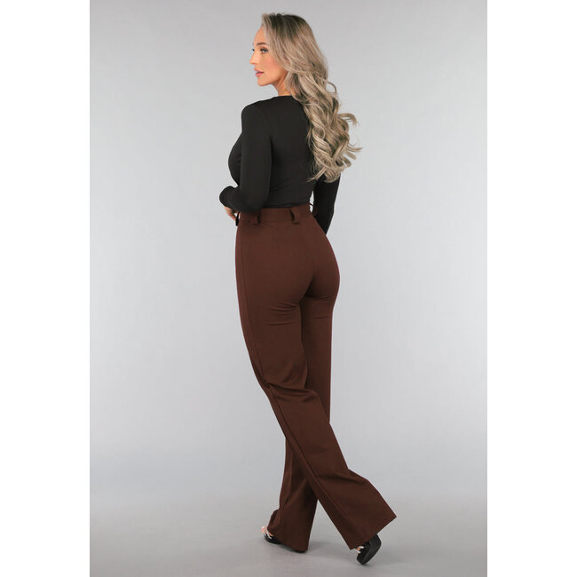 Straight Leg Bruine Pantalon