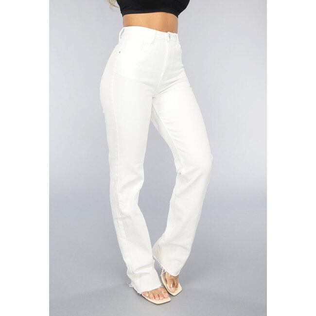 Weiße Röhrenjeans mit geraden Beinen